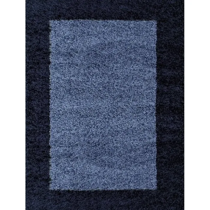 Hochflor Teppich - Edge Blau