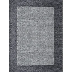 Hochflor Teppich - Edge Grau
