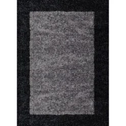 Hochflor Teppich - Edge Schwarz