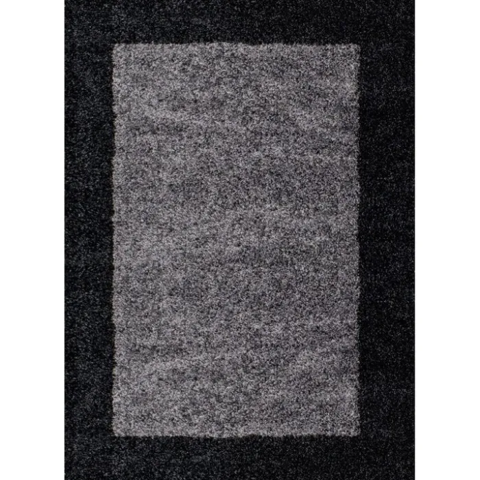Hochflor Teppich - Edge Schwarz