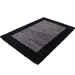 Hochflor Teppich - Edge Schwarz