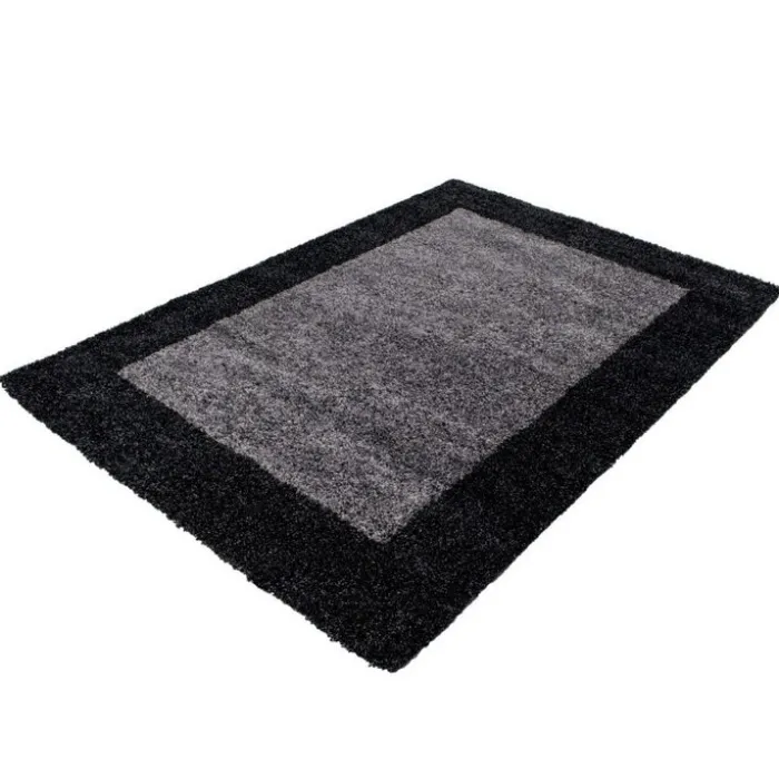 Hochflor Teppich - Edge Schwarz