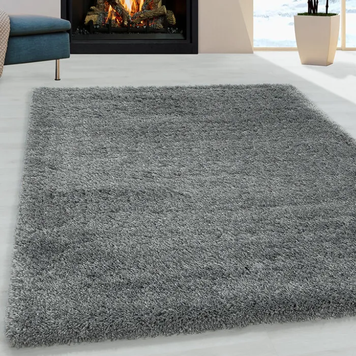 Hochflor Teppich - Fuzzy Grau