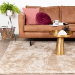 Hochflor Teppich - Glazy Beige Creme