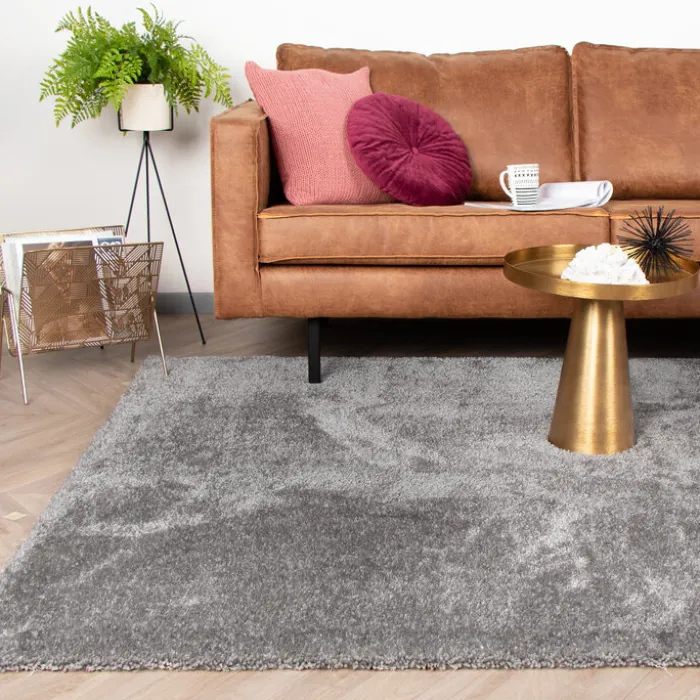 Hochflor Teppich - Glazy Hellgrau