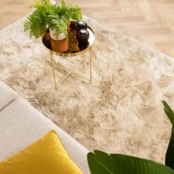 Hochflor Teppich - Glorious Champagner Creme