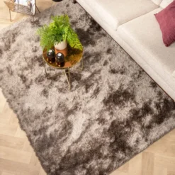 Hochflor Teppich - Glorious Silber Grau