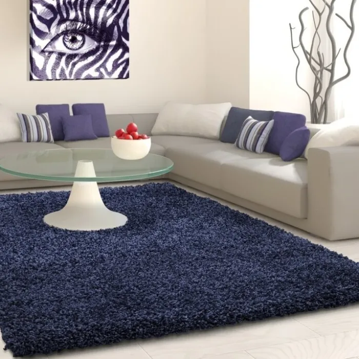 Hochflor Teppich - Life Blau
