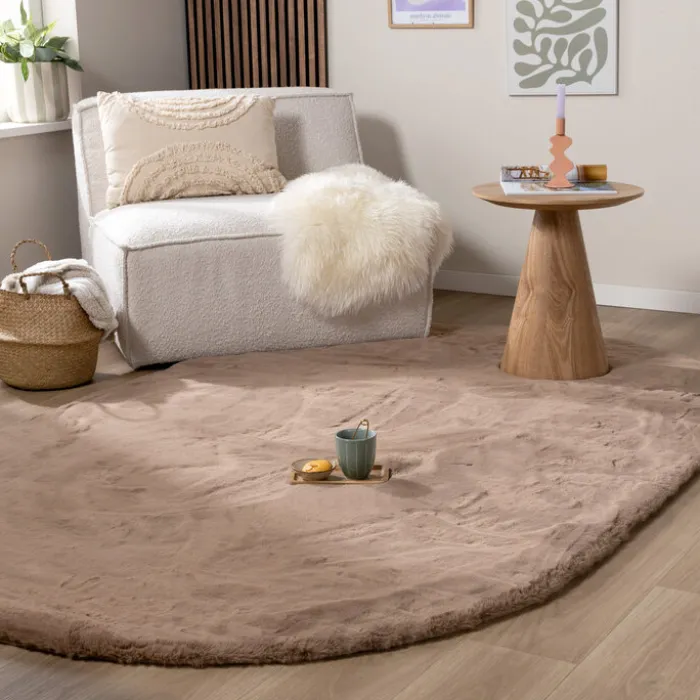 Hochflor Teppich Oval - Comfy Supreme Taupe