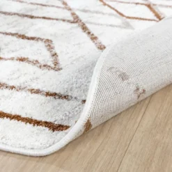 Hochflor Teppich Rund - Blend Diamond Creme Bunt