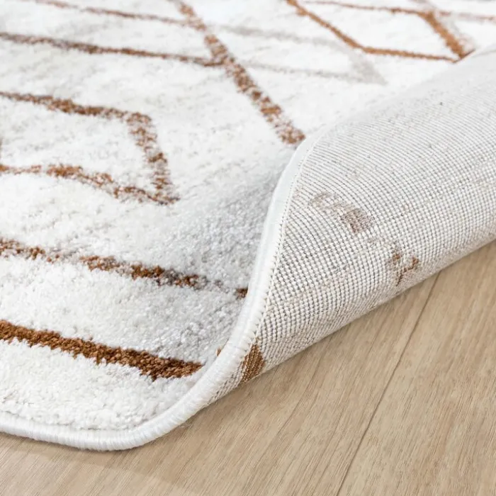 Hochflor Teppich Rund - Blend Diamond Creme Bunt