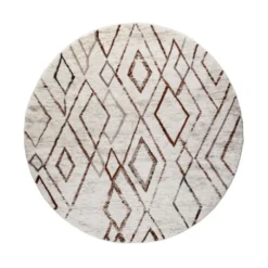Hochflor Teppich Rund - Blend Diamond Creme Bunt