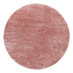 Hochflor Teppich Rund - Blushy Rosa
