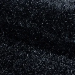 Hochflor Teppich Rund - Blushy Schwarz Meliert