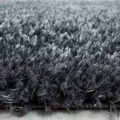 Hochflor Teppich Rund - Blushy Dunkelgrau
