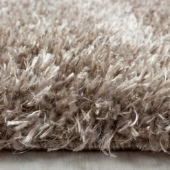 Hochflor Teppich Rund - Blushy Taupe