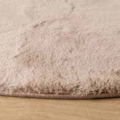 Hochflor Teppich Rund - Carvy Arches Taupe