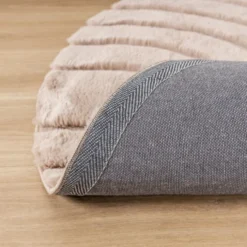 Hochflor Teppich Rund - Carvy Arches Taupe