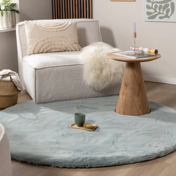 Hochflor Teppich Rund - Comfy Supreme Türkis