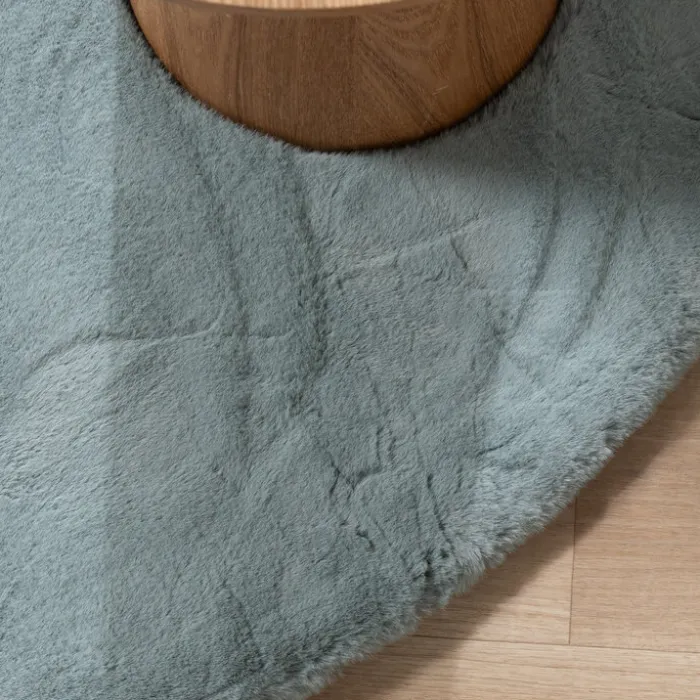 Hochflor Teppich Rund - Comfy Supreme Türkis