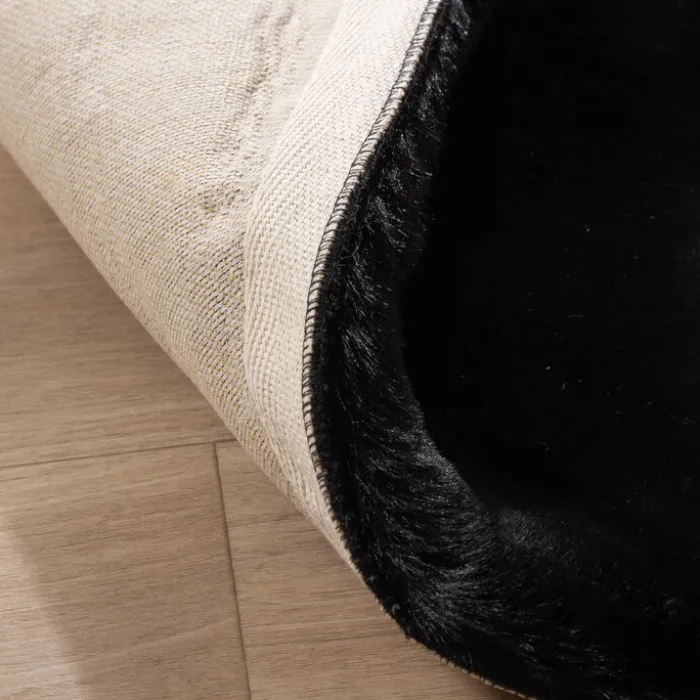 Hochflor Teppich Rund - Comfy Supreme Schwarz