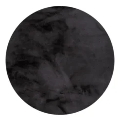 Hochflor Teppich Rund - Comfy Supreme Schwarz