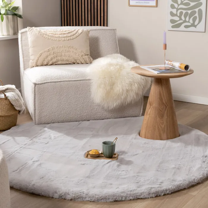 Hochflor Teppich Rund - Comfy Supreme Grau
