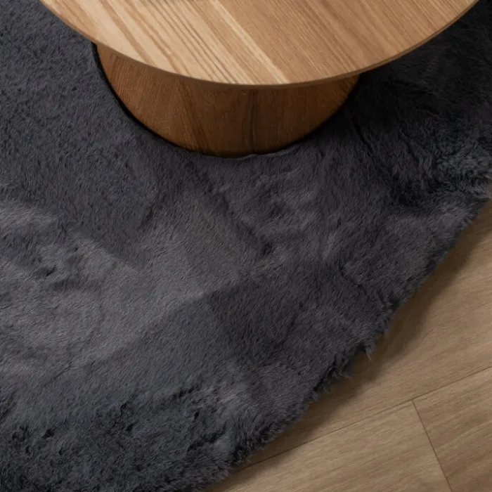Hochflor Teppich Rund - Comfy Supreme Anthrazit