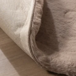 Hochflor Teppich Rund - Comfy Supreme Taupe