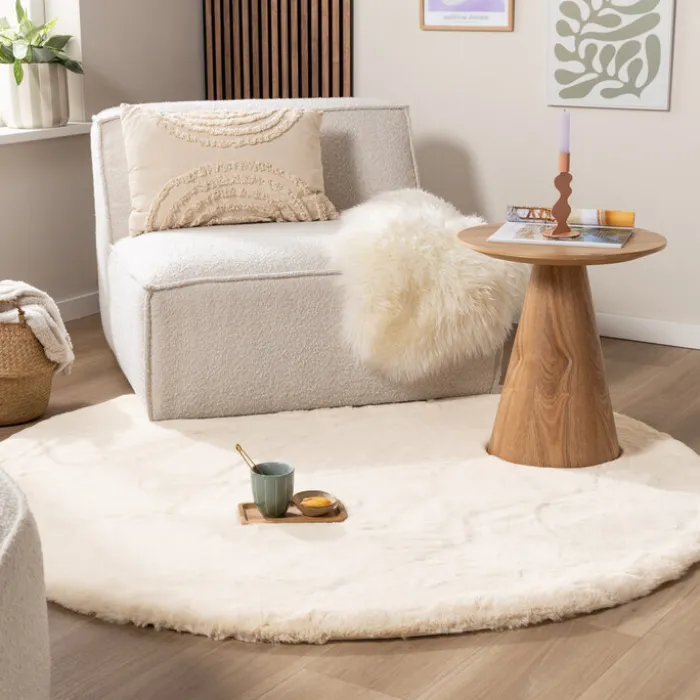 Hochflor Teppich Rund - Comfy Supreme Creme