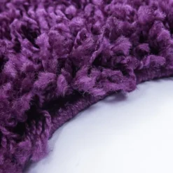 Hochflor Teppich Rund - Edge Lila