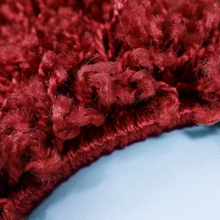 Hochflor Teppich Rund - Edge Rot