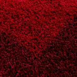 Hochflor Teppich Rund - Edge Rot