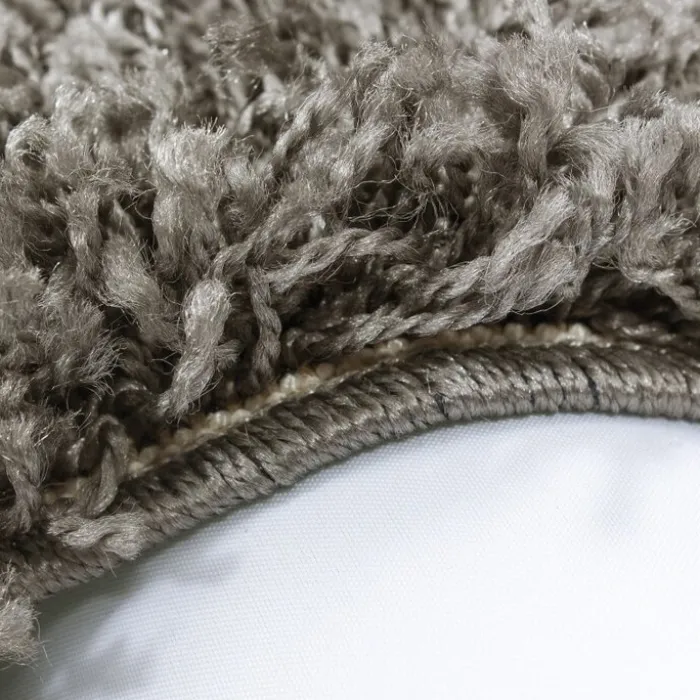 Hochflor Teppich Rund - Edge Taupe