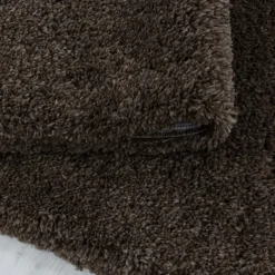 Hochflor Teppich Rund - Fuzzy Braun