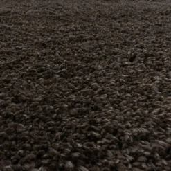 Hochflor Teppich Rund - Fuzzy Braun