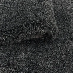 Hochflor Teppich Rund - Fuzzy Dunkelgrau