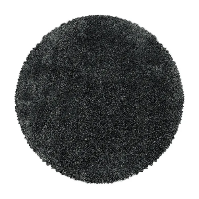 Hochflor Teppich Rund - Fuzzy Dunkelgrau
