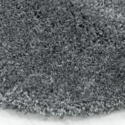 Hochflor Teppich Rund - Fuzzy Grau