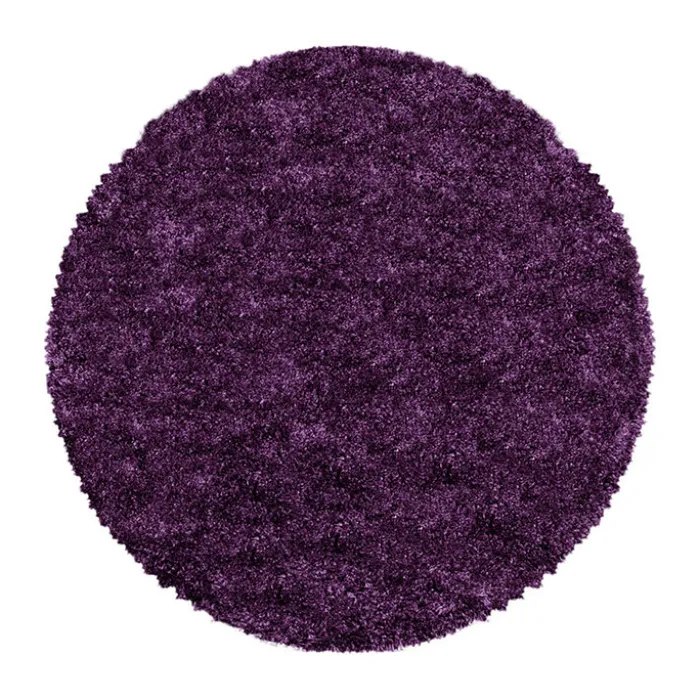 Hochflor Teppich Rund - Fuzzy Lila