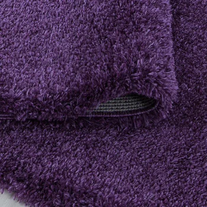 Hochflor Teppich Rund - Fuzzy Lila