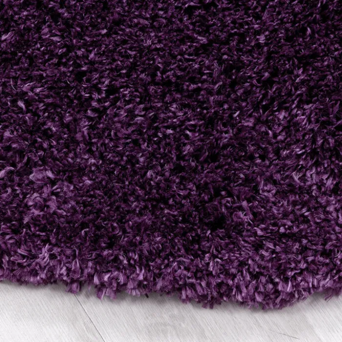Hochflor Teppich Rund - Fuzzy Lila