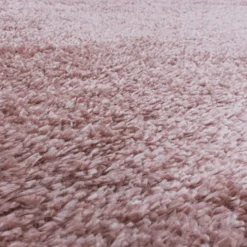 Hochflor Teppich Rund - Fuzzy Rosa