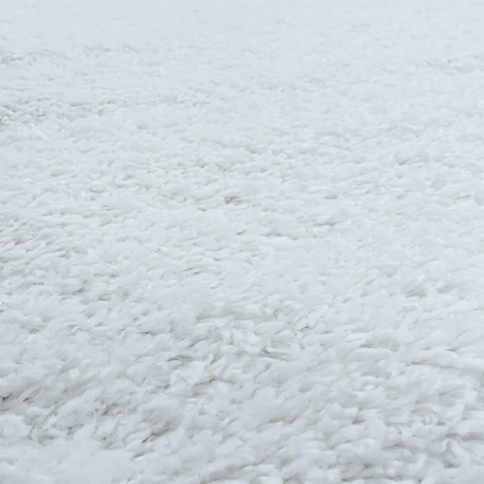 Hochflor Teppich Rund - Fuzzy Weiß