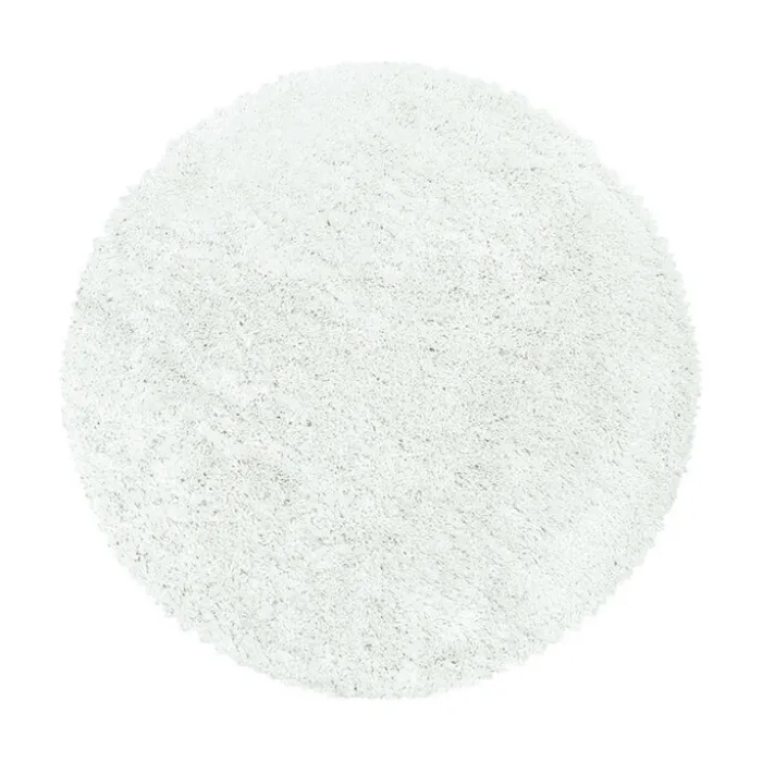 Hochflor Teppich Rund - Fuzzy Weiß
