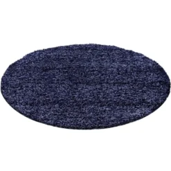Hochflor Teppich Rund - Life Blau