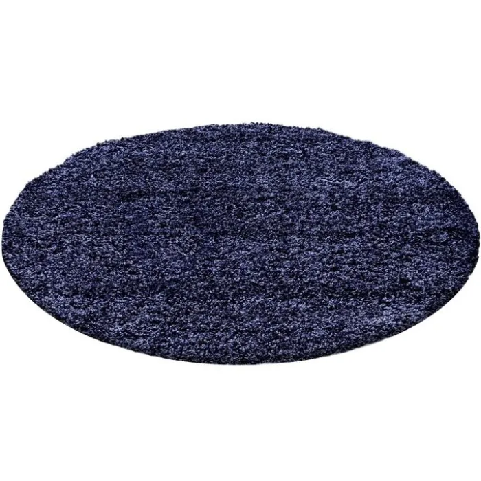 Hochflor Teppich Rund - Life Blau