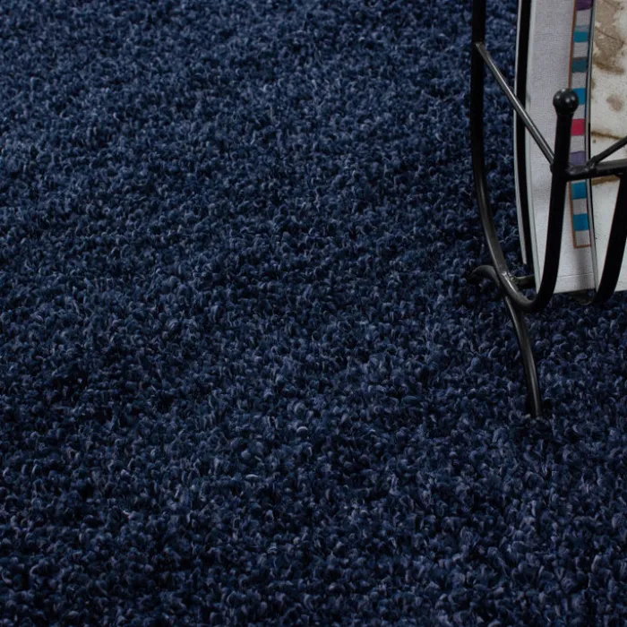 Hochflor Teppich Rund - Life Blau