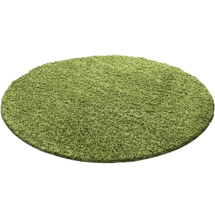 Hochflor Teppich Rund - Life Grün