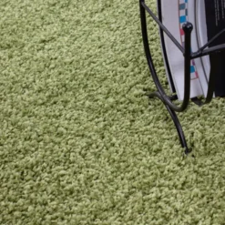 Hochflor Teppich Rund - Life Grün